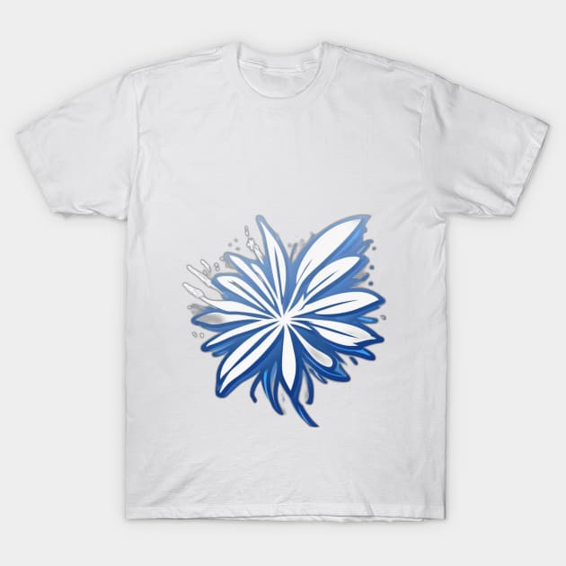 Sapphire Splash Floral Artistry No. 923 T-Shirt by cornelliusy